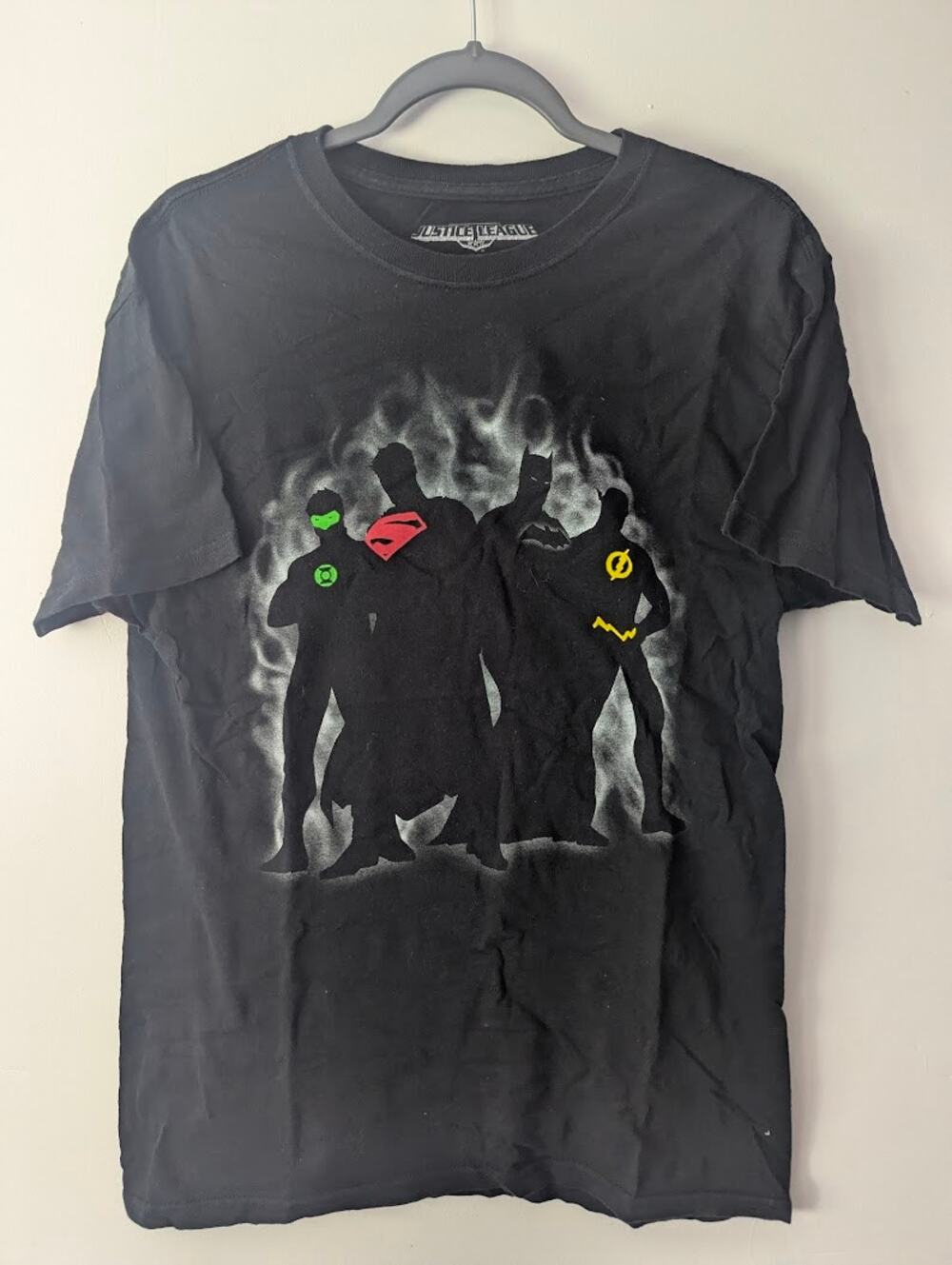 Justice League DC Comics Graphic T-Shirt Black Men Medium Batman Superman Flash